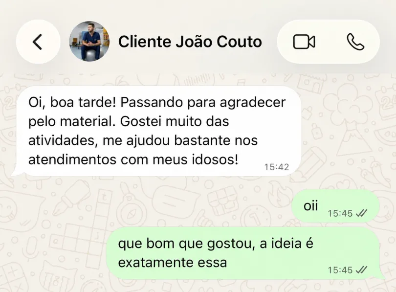 Depoimento de fisioterapeuta que usa o material