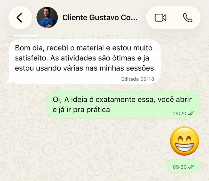 Depoimento de fisioterapeuta que usa o material
