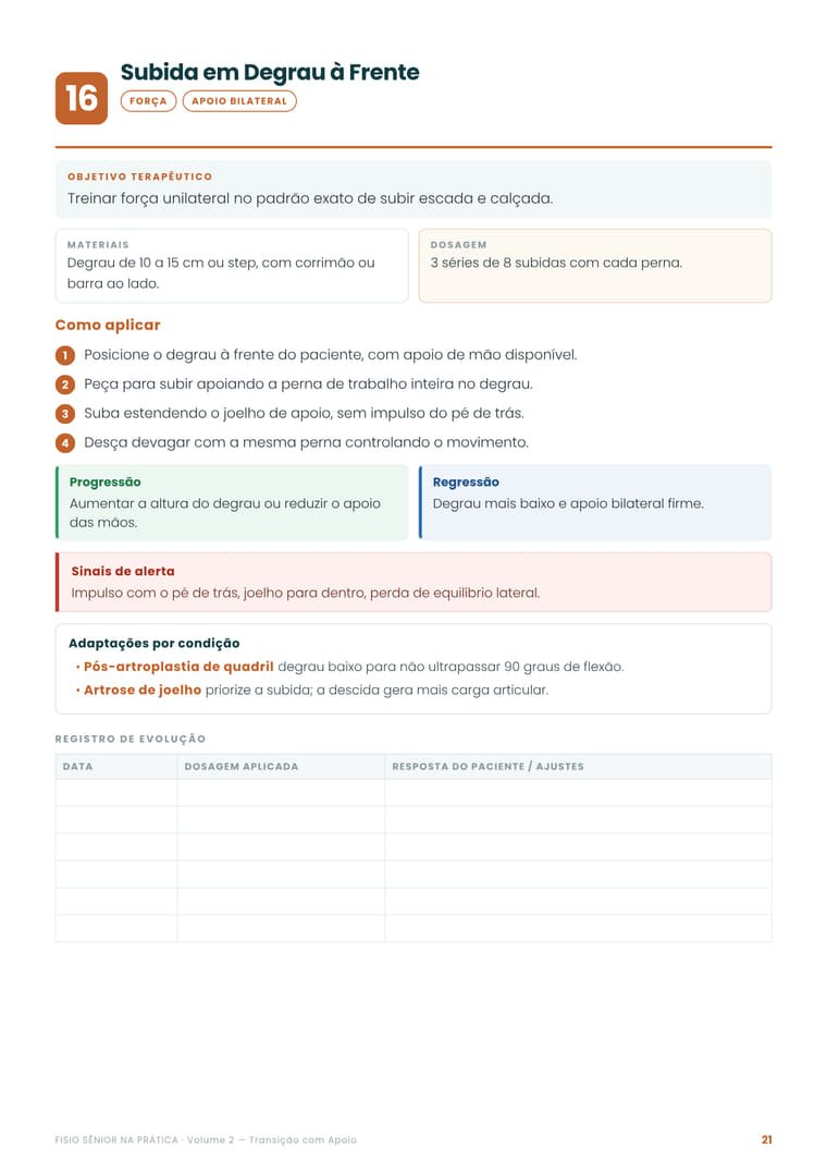 Ficha de atividade: Subida em Degrau à Frente, do Volume 2