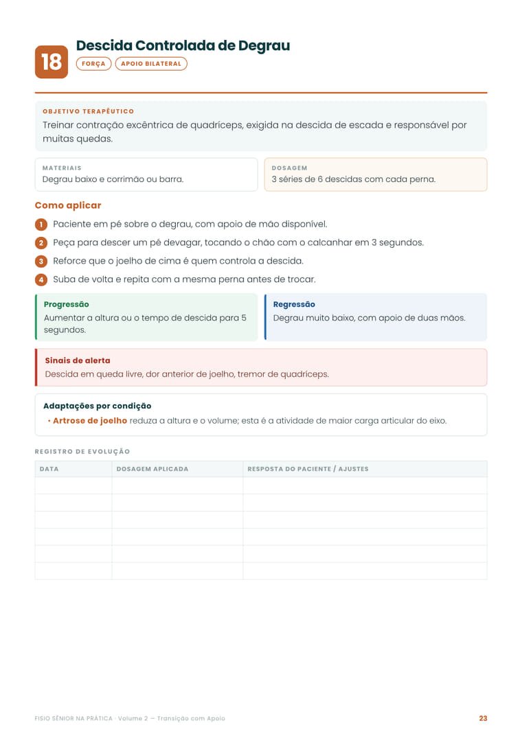 Ficha de atividade: Descida Controlada de Degrau, do Volume 2